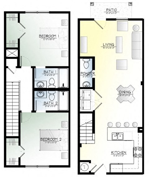 2 Bedroom Luxury Townhomes